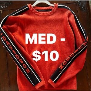 Harley Davidson Orange Sweater with Black Stripes